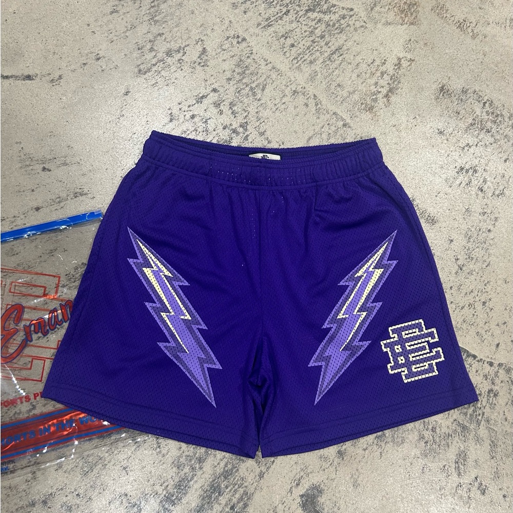 Eric Emanuel Purple Bolt Shorts